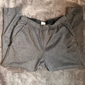Nike Gray Heather Men's Athletic Joggers with Swoosh